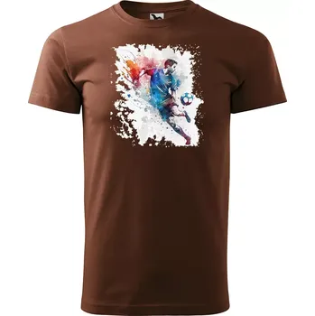 Pánské tričko Sablio Tričko s potiskem Fotbalista 4 - hnědé S