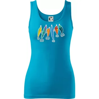 Dámské tričko Rybářské návnady - Dámské tílko - 2XL ( Světlý tyrkys )