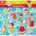 Grinch okenní samolepky na sklo – znovupoužitelné dekorace