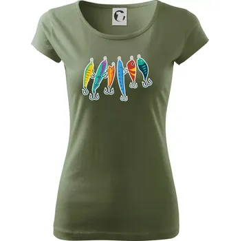 Dámské tričko Rybářské návnady - Dámské triko Pure - M ( Khaki )