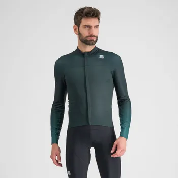 cyklistický dres SPORTFUL Cyklistický dres s dlouhým rukávem zimní - BODYFIT PRO - zelená