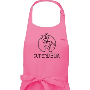 Kuchyňská zástěra Superhrdina děda - Pánská zástěra na vaření - Univerzální velikost ( Růžová )