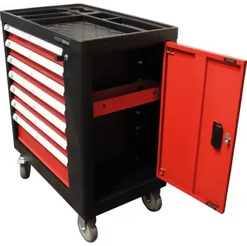 Montážní pojízdný vozík Kraftmann BGS104074-1, 7 zásuvek, boční dvířka. Prázdný (BGS104074-1) (vozík montážní pojízdný, 7 zásuvek, boční dvířka, rozměry 760 × 460 × 895 mm)