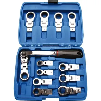 Klíč Ráčnové očkové klíče BGS102258. Výměnné výkyvné hlavy 8 ÷ 19 mm (Sada 13 dílů) (BGS102258) (klíče očkové, ráčnové)