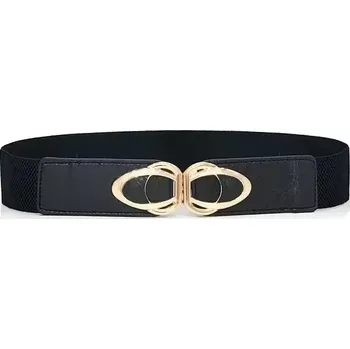 Opasek Dámský tenký elastický pásek na šaty Koran Černý