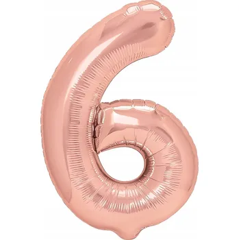 Balónek Foliový balónek číslice číslice 6 ROSEGOLD narozeniny 40 cm