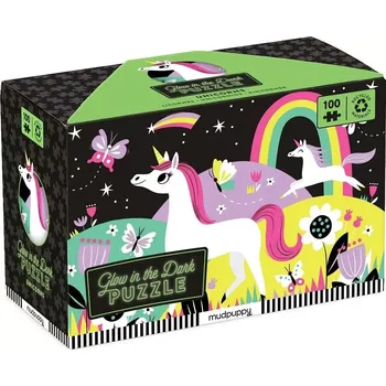 Puzzle Mudpuppy Puzzle Jednorožec - svítí ve tmě 100 dílků - poškozený obal