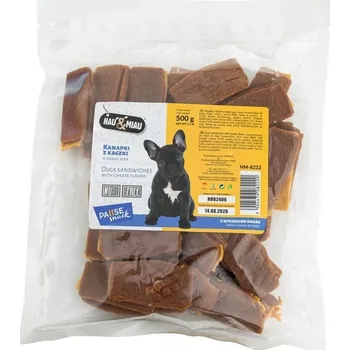 Pamlsek pro psa HAU MIAU Pausesnack psí pamlsek sendviče s kachnou a sýrovou příchutí 500g