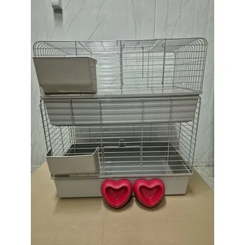 Klec pro králíka morče 80 cm dvoupatrová