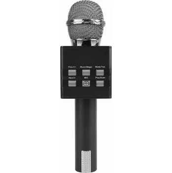 Karaoke Bezdrátový Bluetooth karaoke mikrofon MC871 3v1 - stříbrný