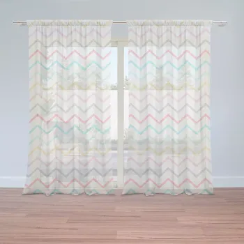 Záclona Sablio Záclony Šestibarevné klikyháky: 2ks 150x250cm