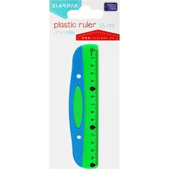 pravítka Plastové pravítko 15 cm, tmavě modro-zelené