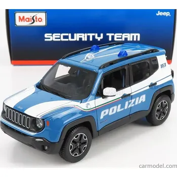 autíčko Maisto Jeep Renegade Polizia 2017 1:24 Světle Modrá Bílá