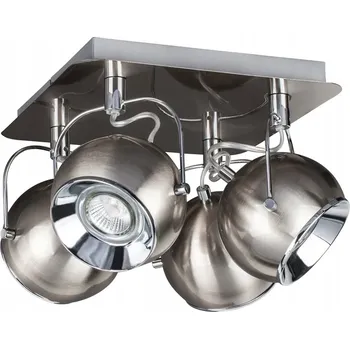 Kulaté Stropní Svítidlo Včetně 4x GU10 LED Max. 6W Saténový Kov