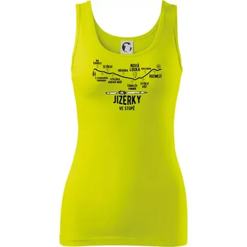 Dámské tričko Jizerky ve stopě - Dámské tílko - XL ( Limetková )