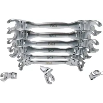 Klíč Otevřené očkové klíče 9 ÷ 21 mm BGS1030410, kloubové, na převlečné matice. Sada 6 dílů (BGS1030410) (otevřené, očkové klíče, s kloubem)
