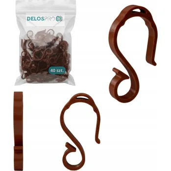 Obraz Háčky na okap pro světelné řetězy, girlandy a dekorace, hnědé, 40 ks V2