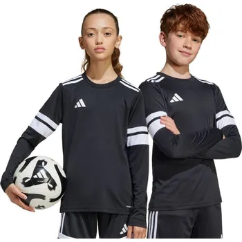 Dětská móda Dětský dres adidas Squadra 25 s dlouhým rukávem černobílý JJ0047 116 cm