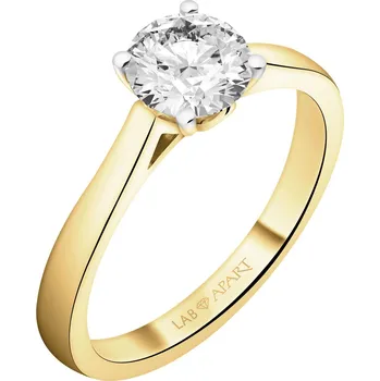 Prsten Prsten ze žlutého zlata s laboratorním briliantem - 1,01 ct - ryzost 750 - 503.100