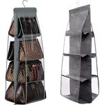 Závěsný organizér na kabelky do šatníku - šedý