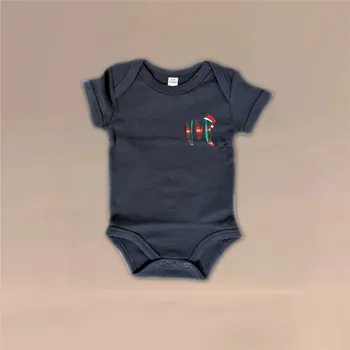 Dětské body ( Bio bavlna ) vánoční s iniciálou Barva: Černá, Velikost pro dítě: 66-76 (6-12 měsíců)