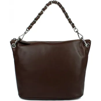 Kabelka GIOSTRA Dámská kožená kabelka crossbody Valerie Medium Tmavě hnědá