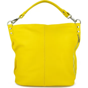 Kabelka GIOSTRA Dámská kožená kabelka Alessia Žlutá citronová