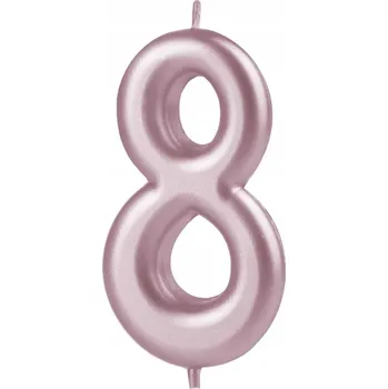 Dortová svíčka SUPER NA DORT ČÍSLICE 8 RŮŽOVÉ ZLATO