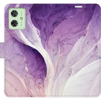 Pouzdro na mobilní telefon Flip pouzdro iSaprio na mobil Motorola Moto G54 5G - Purple Paint s kapsičkami na karty (Knížkové flipové pouzdro iSaprio pro mobil Motorola Moto G54 5G - Purple Paint - elegantní obal s kapsami, stojánkem a magnetickým zavíráním)