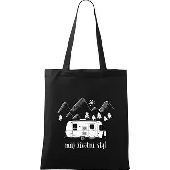 Nákupní taška Můj životní styl - Taška bavlněná - 42 x 38 cm ( Černá )