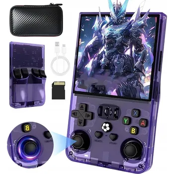 Herní konzole R36MAX RETRO HERNÍ KONZOLE S 64GB KARTOU A 18000 HRY, 4,0'' IPS DISPLEJ DÁREK