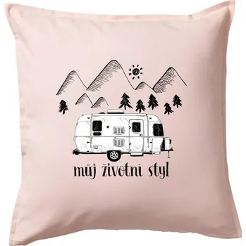 Polštář Můj životní styl - Polštář 50x50 - 50x50 - Pouze potah ( Světle růžová )