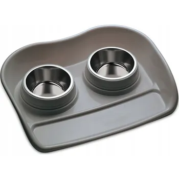 Miska pro psa Sada dvou kovových misek Barry King šedá 1,3 l