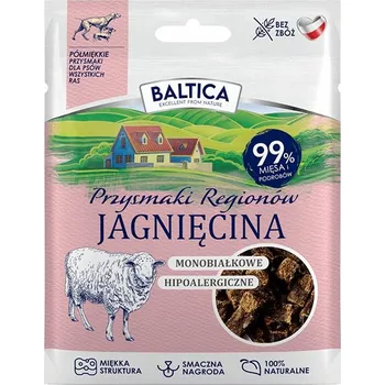 Pamlsek pro psa Baltica Smaki Regionów Poloměkké pochoutky s jehněčím masem 30g