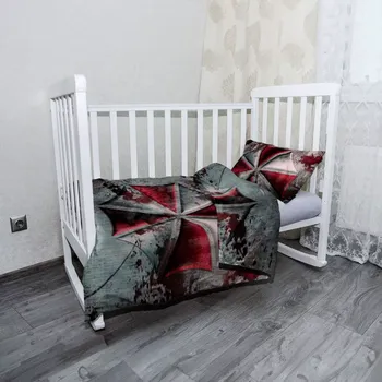 Povlečení Sablio Mikroplyšové dětské povlečení do postýlky Resident Evil Umbrella Corporation Steel - 120x90 / 40x60