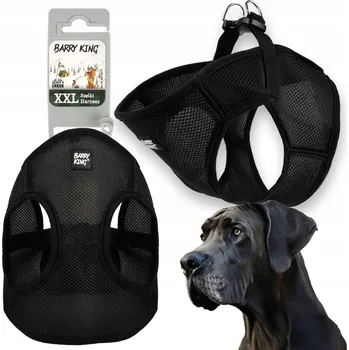 Postroj pro psa Barry King Beztlakové postroje pro psy Černé Prodyšná Vesta XXL