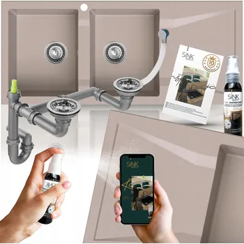 Granitový dřez Dvoukomorový dřez Sink Quality GRANDE granit béžový