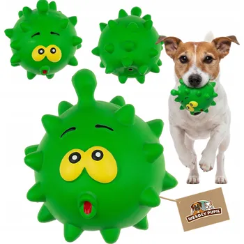 Hračka pro psa Hračka pro psy MÍČEK MONSTRUM ježek latexový HODNĚ PÍSKÁ ostnatý