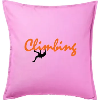 Polštář Climbing psací text - Polštář 50x50 - 50x50 - Pouze potah ( Růžová )