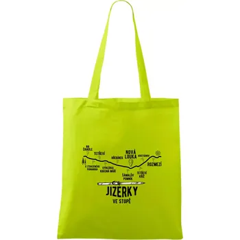 Jizerky ve stopě - Taška bavlněná - 42 x 38 cm ( Limetková )