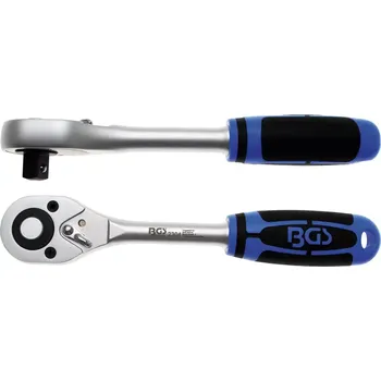 Ráčna ráčna 1/2" s přepínací páčkou, ABS rukojeť (BGS102304) (Profi ráčna 1/2" BGS 102304, profi s vyhazovákem Profi přepínací ráčna 1/2" BGS 102304 je vyrobena z chrom vanadové oceli a má - 72 zubů - délku 260 mm - ABS rukojeť - a je vybavena vyhazov