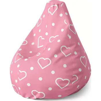 Sedací pytel Sablio Sedací vak Pear Srdce a tečky - 70 x 95 x 15 cm