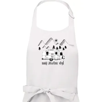 Kuchyňská zástěra Můj životní styl - Pánská zástěra na vaření - Univerzální velikost ( Bílá )