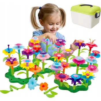 ostatní stavebnice STAVEBNICE BLOKY KREATIVNÍ ZAHRADNÍ KVĚTINY PRO DĚTI SADA XXL 134 DÍLŮ
