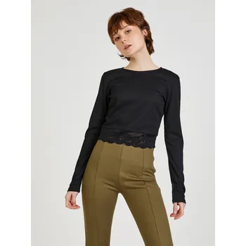 Dámské tričko Černé tričko s krajkou TALLY WEiJL - Dámské TALLY WEiJL černá 1824279