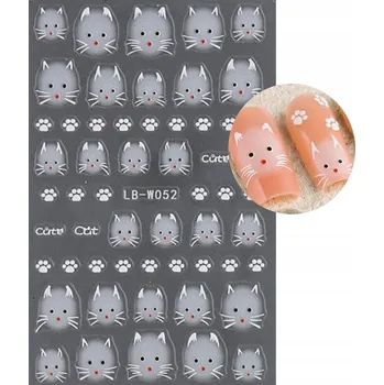 samolepka Samolepky 3D ozdoby na nehty samolepící Kočka Kočky S124
