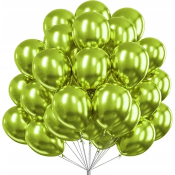 Balónek VELKÉ CHROMOVÉ BALÓNKY LESKLÉ SVĚTLE ZELENÉ 12" x25