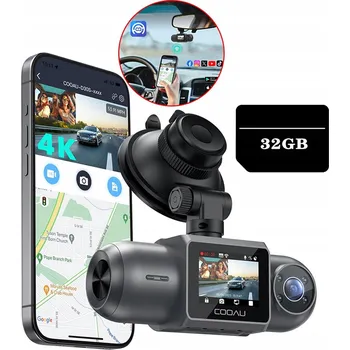 IP kamera AUTOMOBILOVÁ KAMERA FULL HD 4K WIFI S FUNKCÍ GPS, ZPĚTNÉ NAHRÁVÁNÍ 32GB