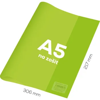 Sešit Junior Obal na sešit A5 PVC 306x217 mm Neon Color - průhledný/zelený