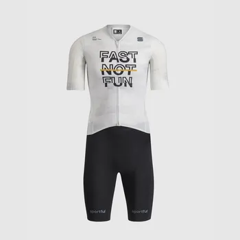 cyklistický dres SPORTFUL Cyklistická kombinéza - FAST NOT FUN - bílá/černá S